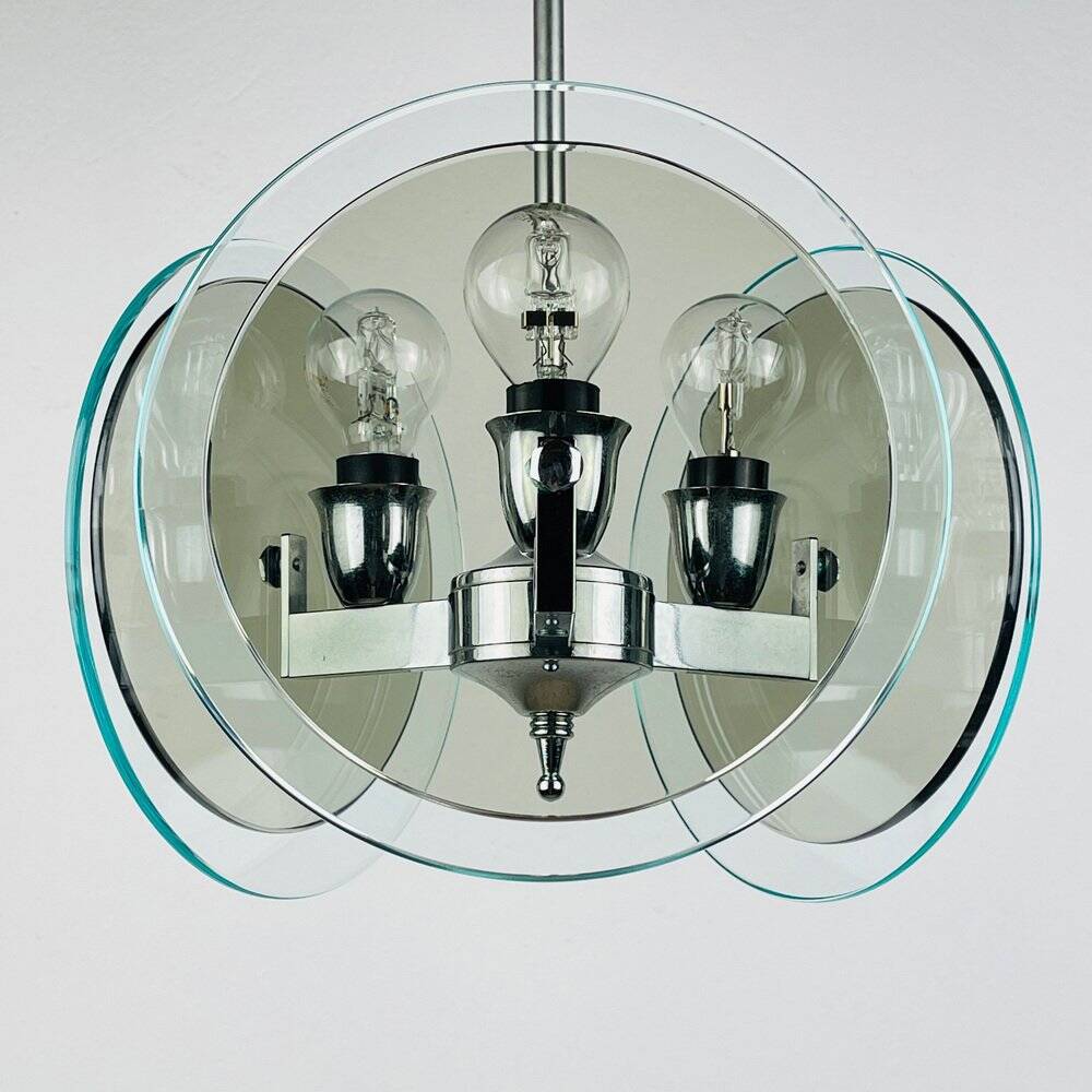 Vintage glass pendant lamp by Fontana Arte, 1970s.