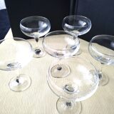 6 Large champagne glasses in plain glass or for starters or desserts