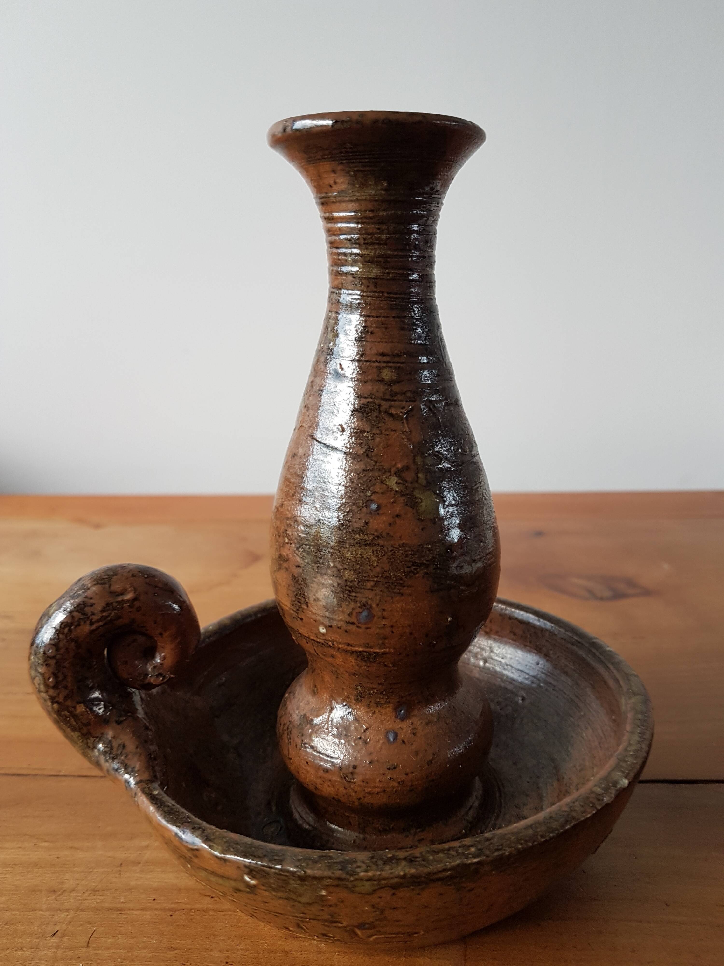 Stoneware candle holder