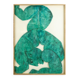 “The Twins”, bas-relief framed in oak wood and patinated copper.