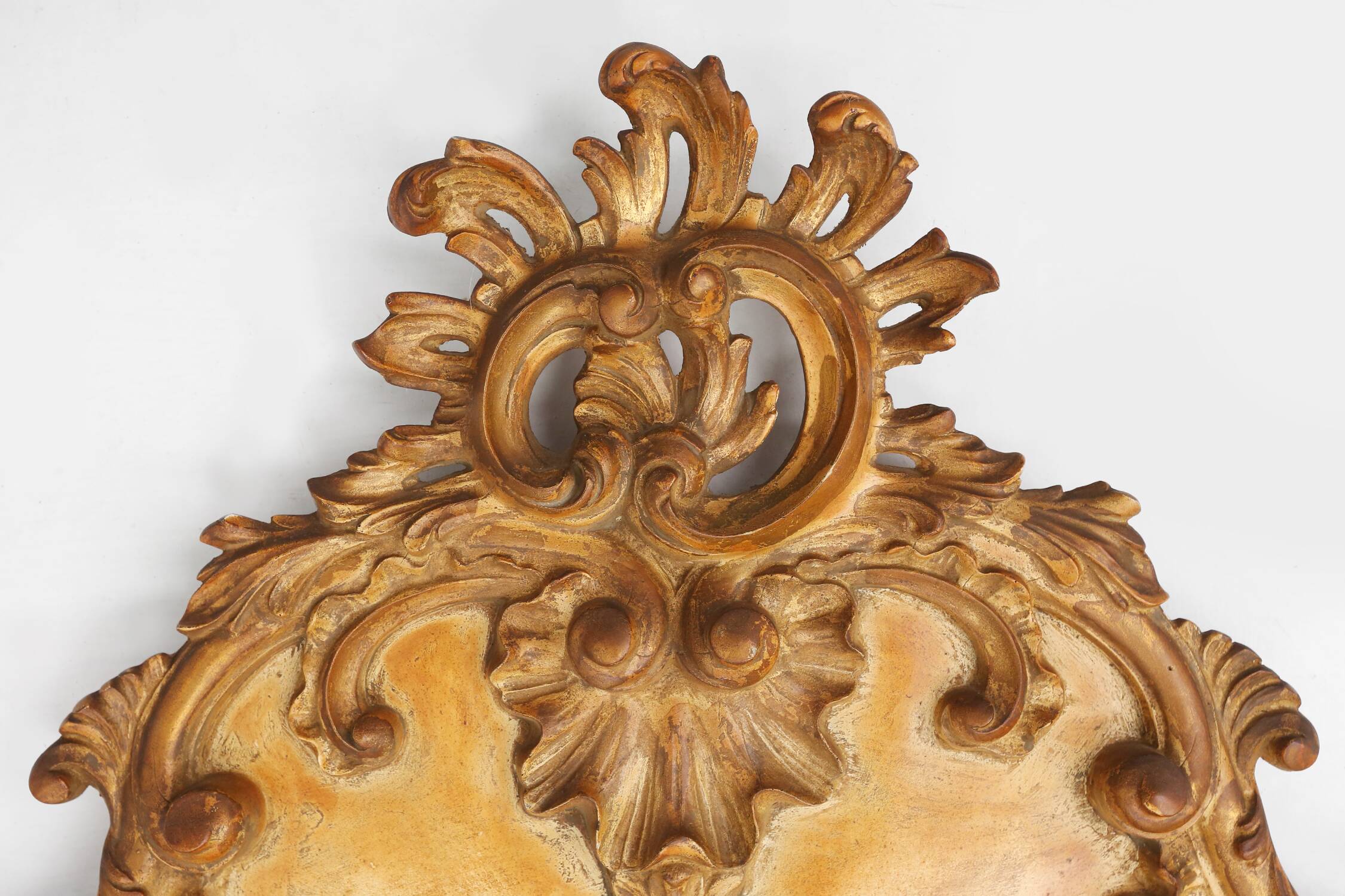 Timeless decorative rococo style gilted mirror in resin, Belgium 1950s