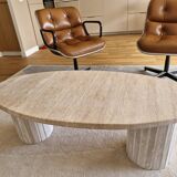 Beige travertine coffee table avenue