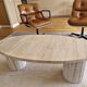 Beige travertine coffee table avenue