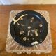 Antique Wall Lamp Ceiling Light Molded Glass + Vintage Black Metal Bracket