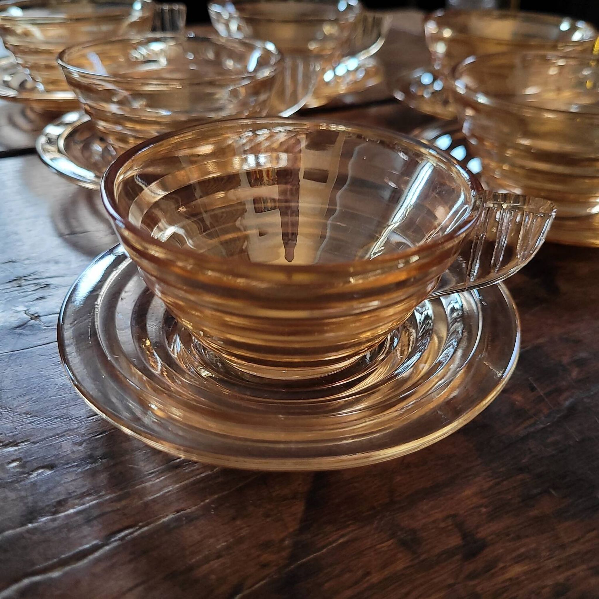 Vintage Gondolo coffee set - 6 cups and saucers, 70s style -
