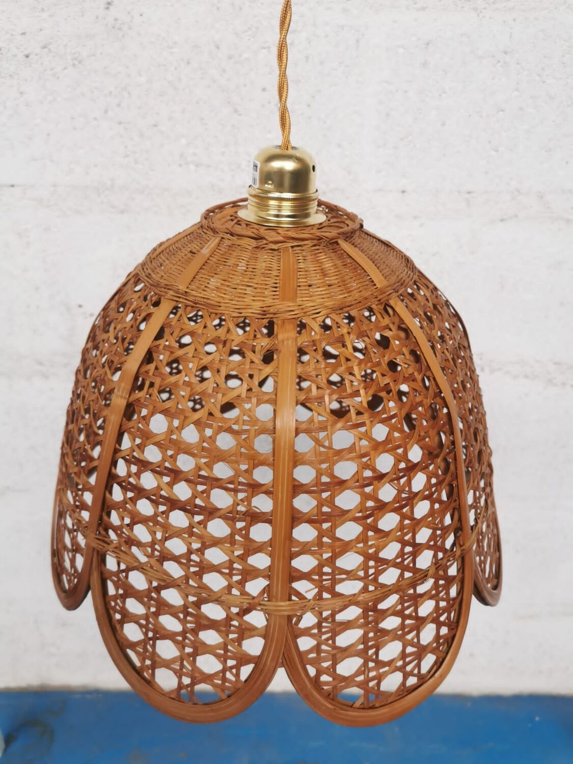 Vintage wicker pendant lamp