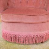 Old pink vintage padded "toad" chair