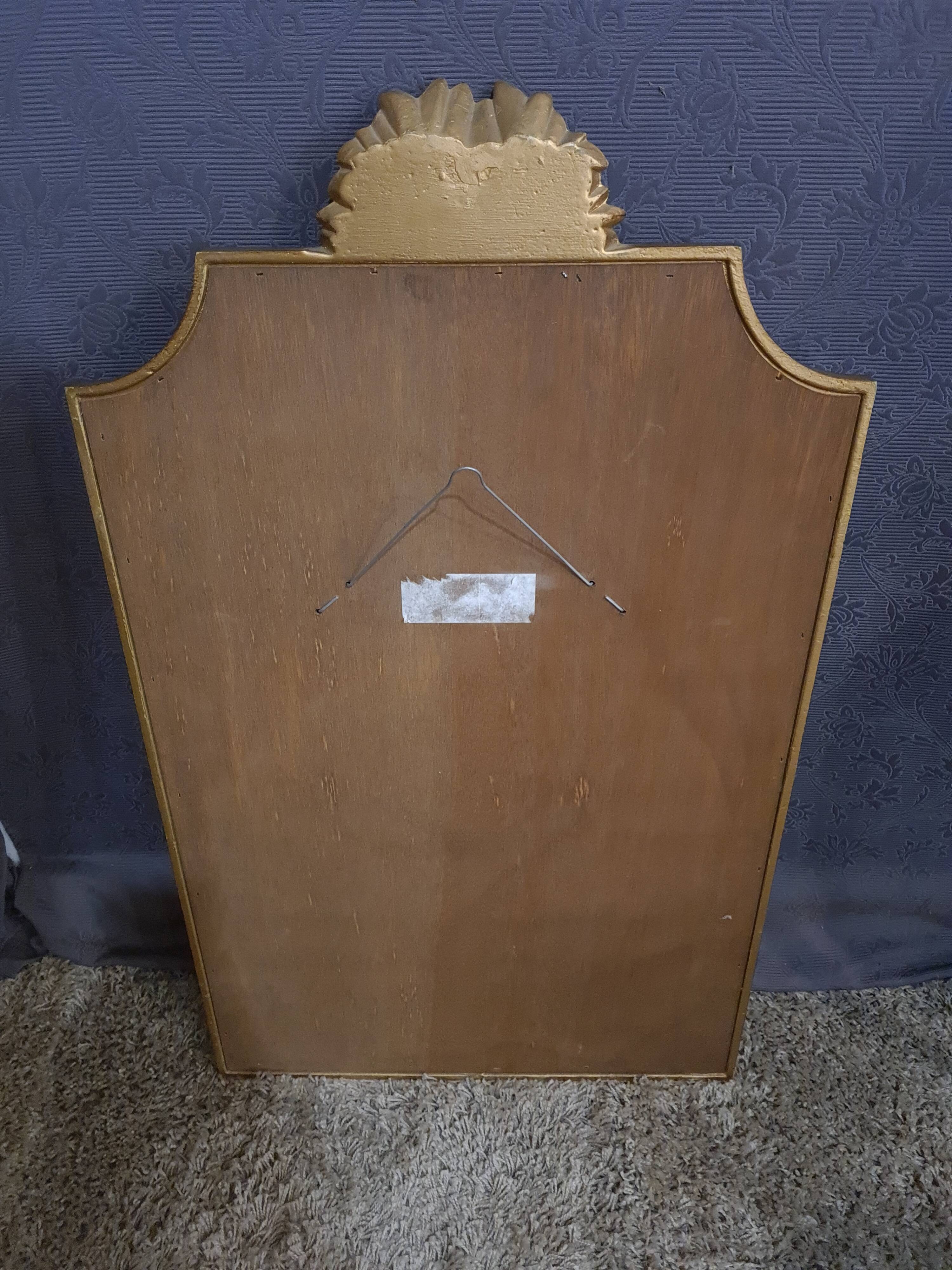 Miroir vintage vert et doré, 88x52 cm