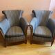Pair of Art Deco style armchairs, refurbished. Upholstery fabric for armchairs.