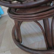 Vintage set of 2 swivel chairs in bamboo and rattan - Papasan shape