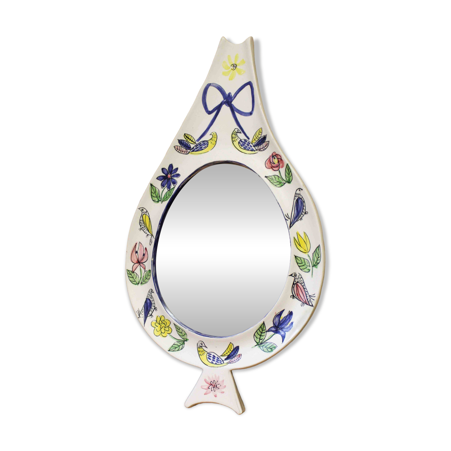 Ceramic mirror by Jean de Lespinasse