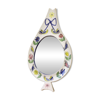 Ceramic mirror by Jean de Lespinasse