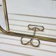 Coat rack with 4 hooks with shelf and vintage mirror in golden metal