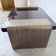 Art Deco coffee table in lacquer and brass