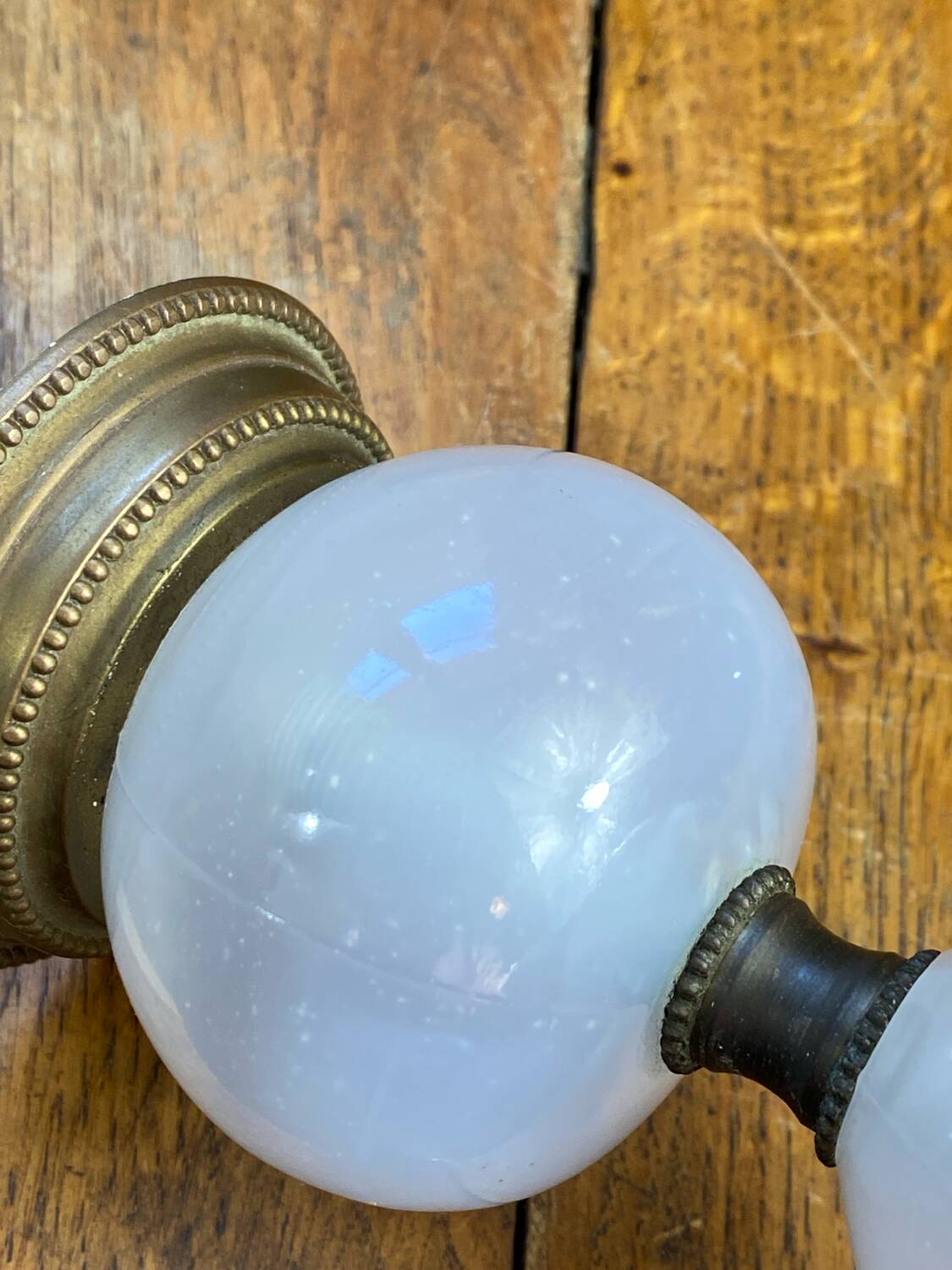 Glass and brass lamp