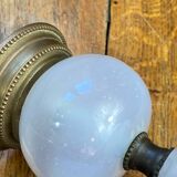 Glass and brass lamp