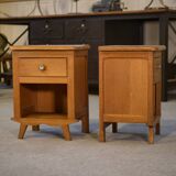 Pair of oak bedside tables from the 1960s