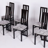 Ensemble de six chaises en hêtre du milieu du siècle fabriquées par Thon, restaurées, Tchéquie, années 1970