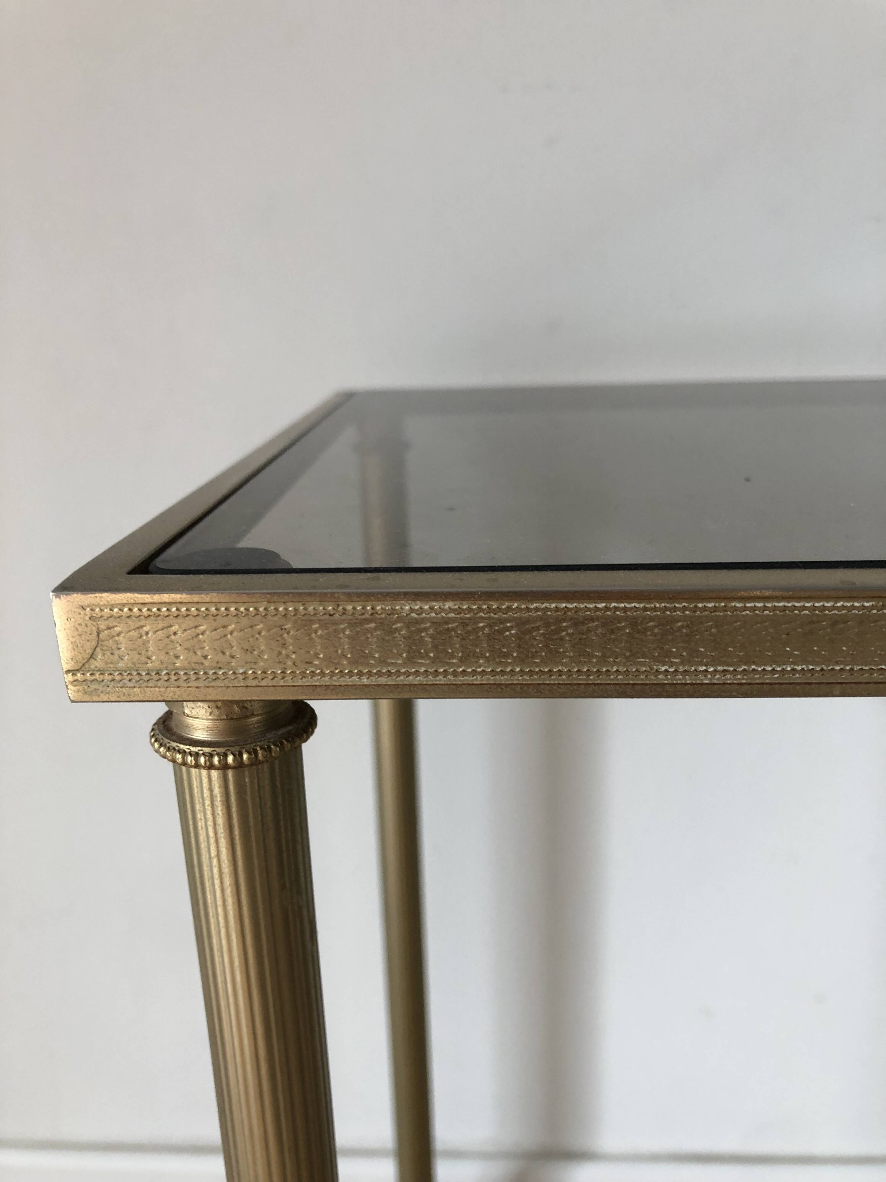 Brass and smoked glass stool