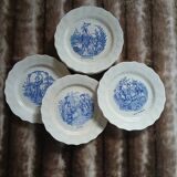 7 assiettes à dessert anciennes en Terre de fer 