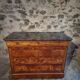 Antique French commode in elm with a marble top, 19th century (circa 1850–1880)