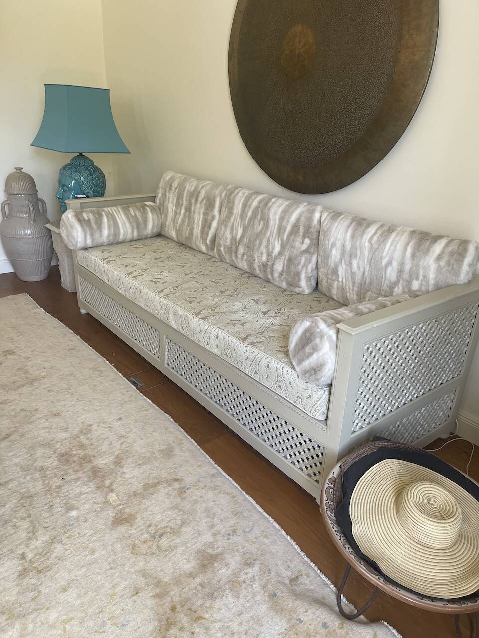 Large bespoke sofa – Farrow & Ball paint "Elephant's Breath"