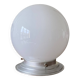 White opaline glass globe ceiling light, 15 cm, aluminum wall light