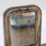 Rare small Louis Philippe mirror (39 x 33 cm), mercury glass, beautiful frame