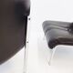 Eurochair set of 2 black leather lounge chairs by Girsberger