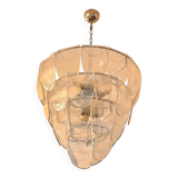 Contemporary Modern Clear "Petals"  Glass Chandelier