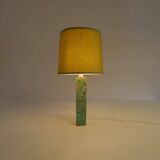 Mid-century green marble table lamp by Bergbom, Sweden, 1960s.
