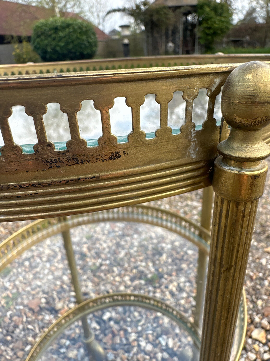 Small wheeled side table from Maison Jansen.