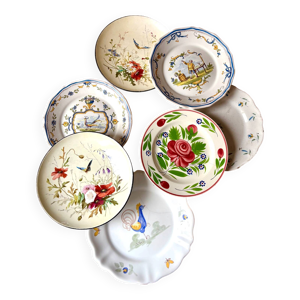 Set of 7 plates assorties