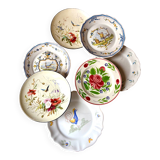Set of 7 assorted plates