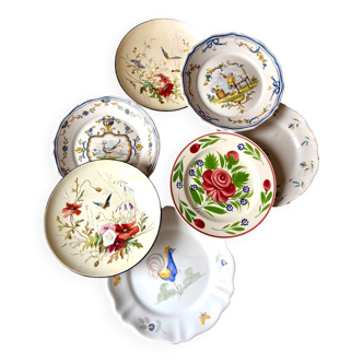 Set of 7 assorted plates