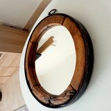 Miroir ancien brutaliste en fer forgé DLG Jean Touret