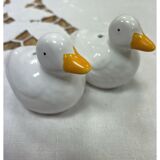 Salt and pepper shaker in duck-shaped earthenware