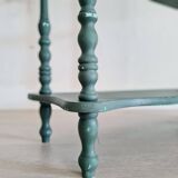 Etagère ancienne bois tourné rénovée verte