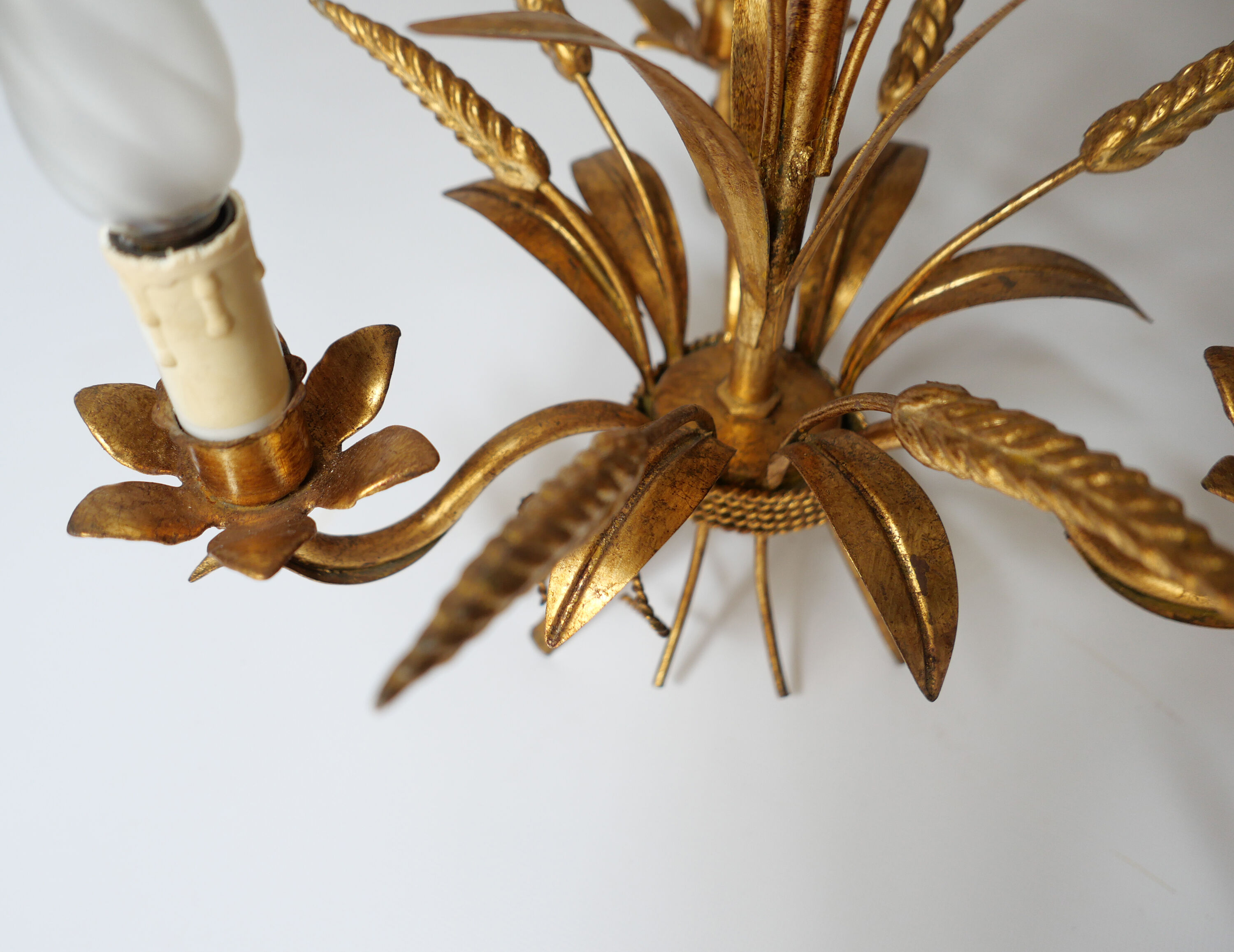 lampe lustre en metal vintage Kogl Hans design 1970 épis de blé