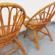 Pair of vintage rattan armchairs from the 60s