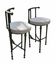 Pair of patinated bronze stools in the spirit of Giacometti.
