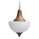 Large mid-century metal and opaline glass french pendant light