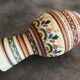 Vase poterie décorative en grès  cérame décor de peinture polychrome main 24 cm