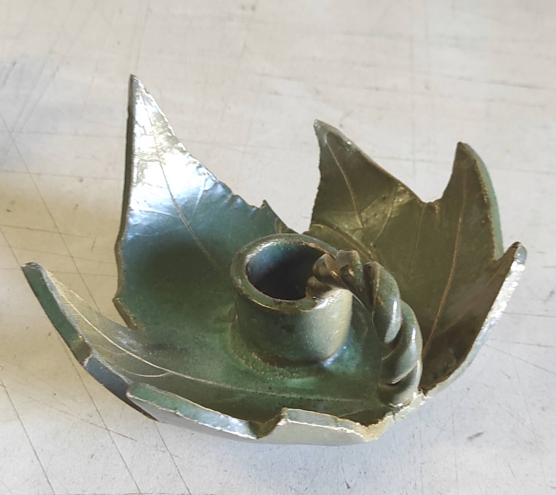 Bougeoirs "rat de cave" en céramique émaillée