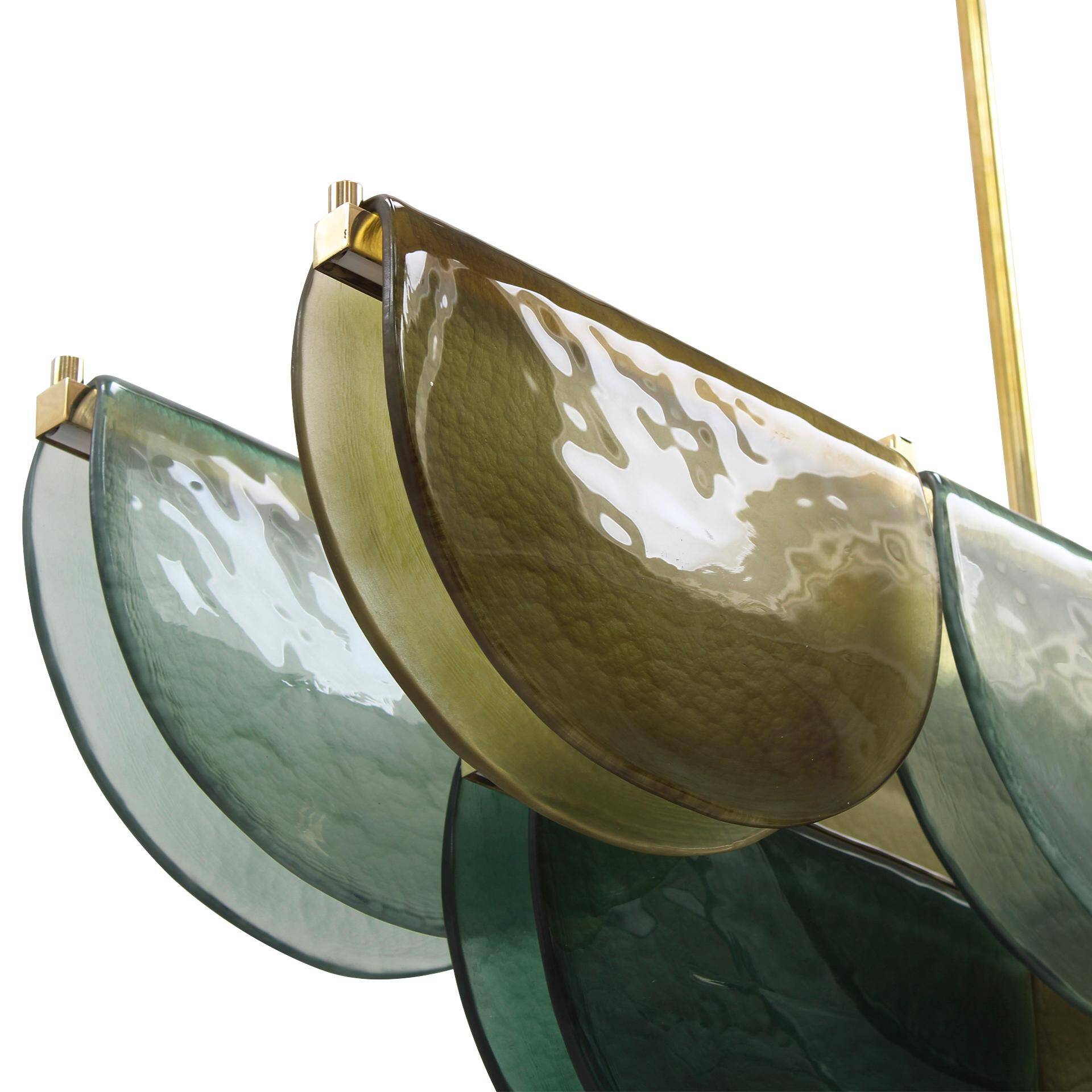Lampe de plafond en verre de Murano allongée, Italie