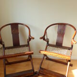 2 fauteuils pliants chinois Ming Impérial
