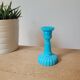 Blue opaline candle holder