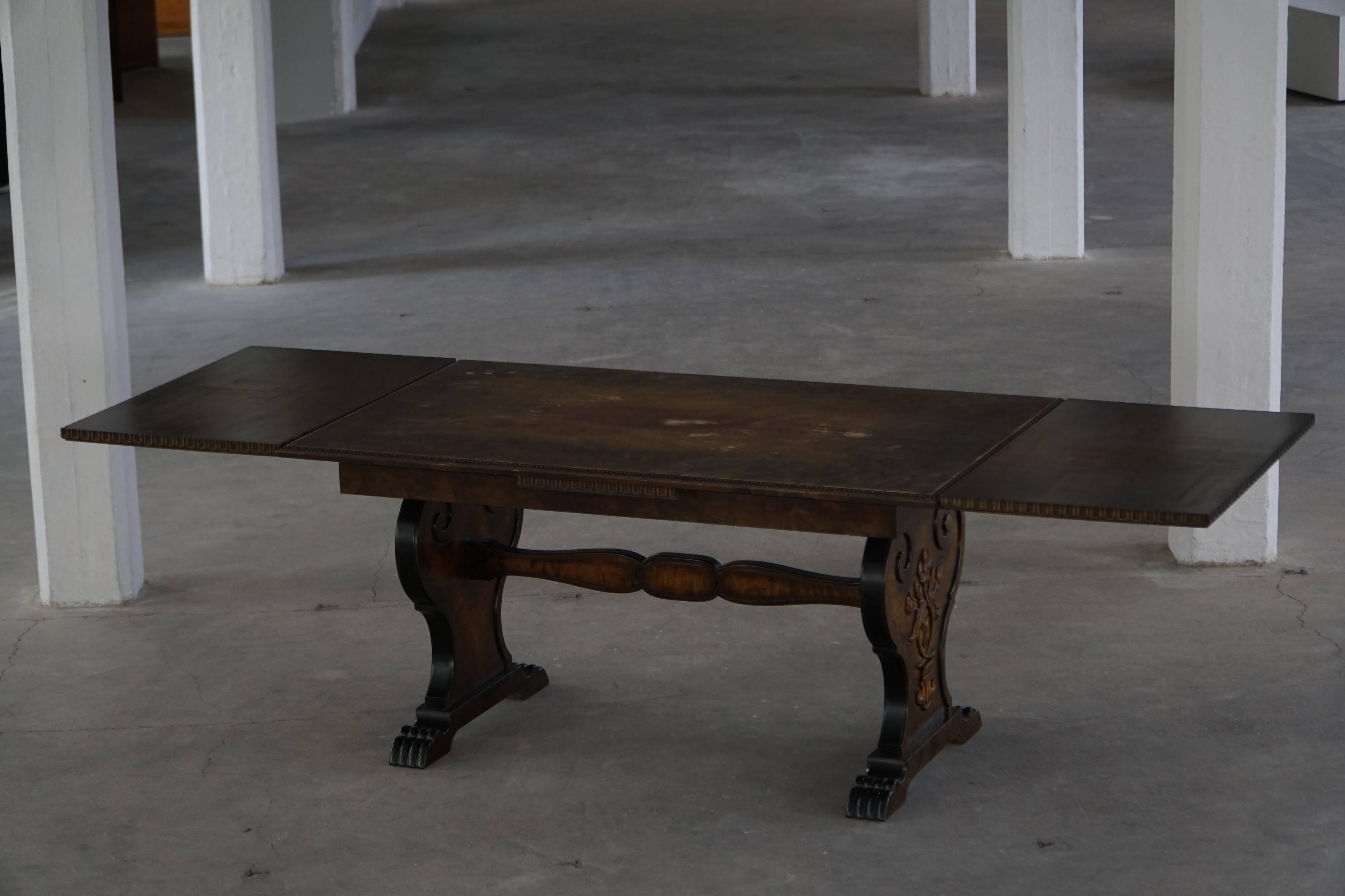 Axel Einar Hjorth, Table à manger en bouleau, Style Swedish Grace, Bodafors, années 1930
