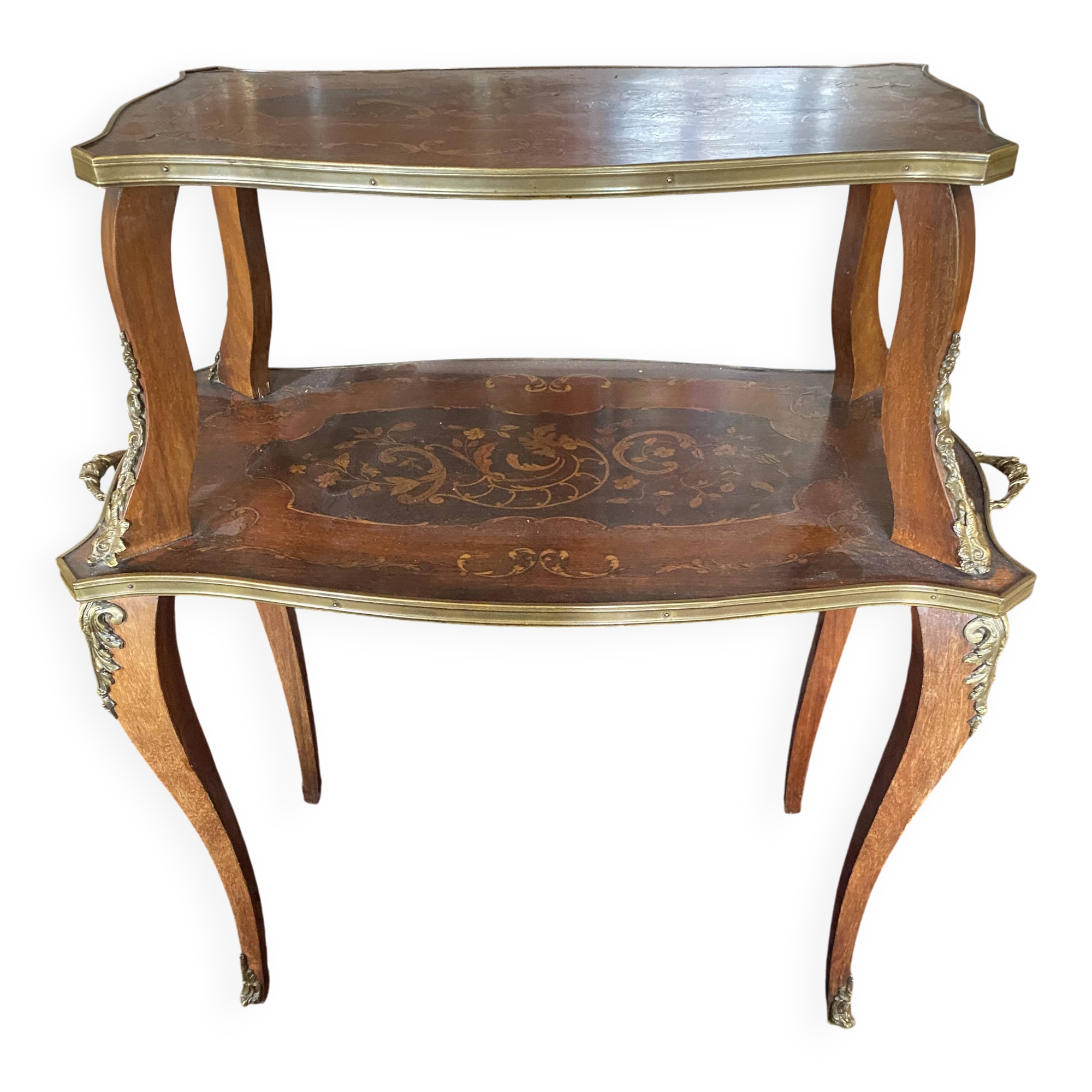 Dessert, rosewood marquetry tea table.