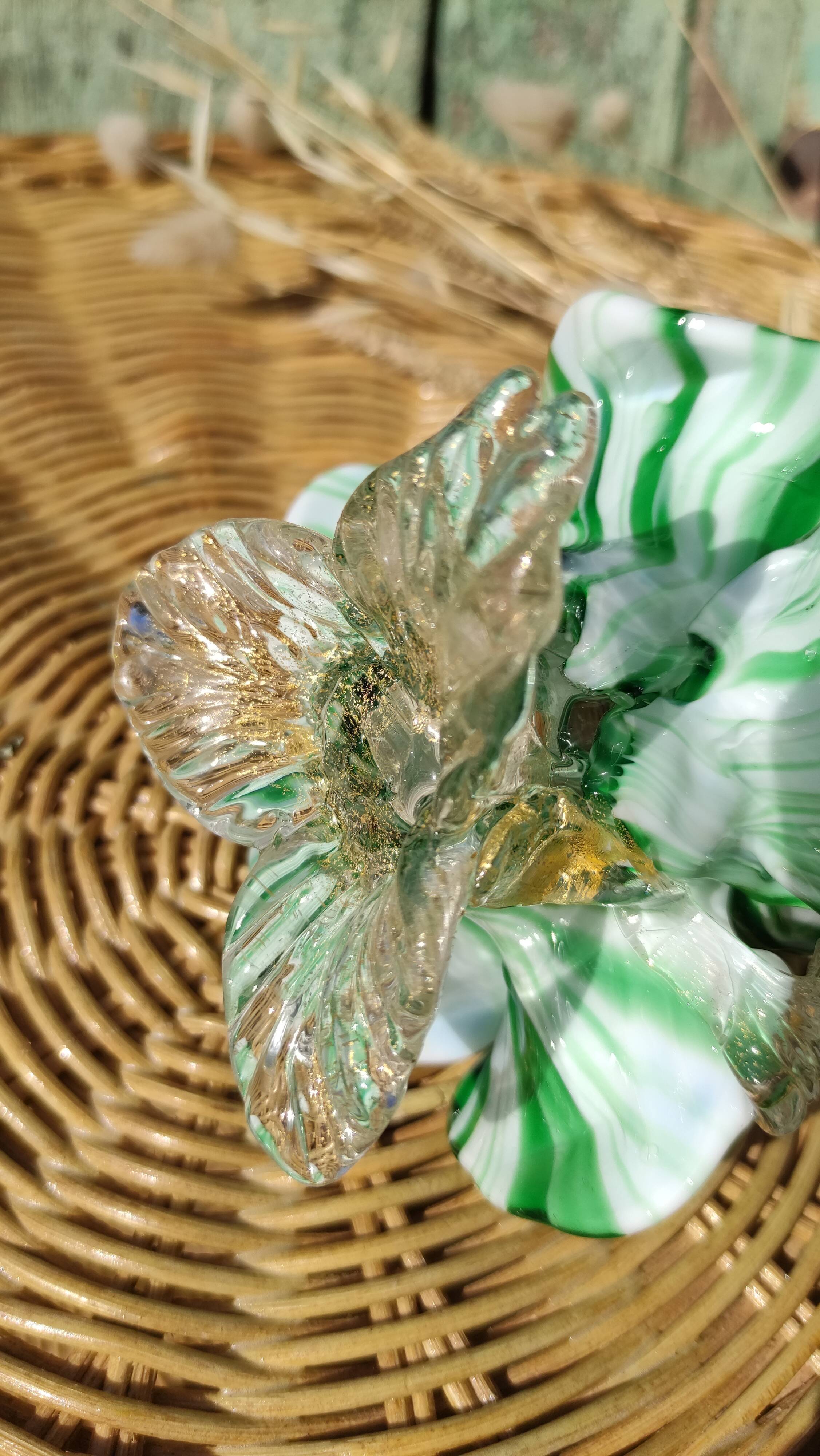 Handcrafted candle holder in Murano glass, unique piece